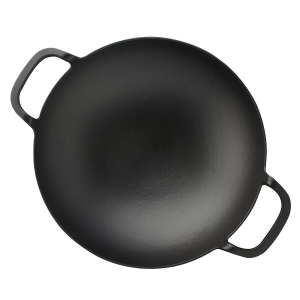 Lava 38 CM Metal Kulplu Siyah Döküm Wok Tava LV ECO WOK 38