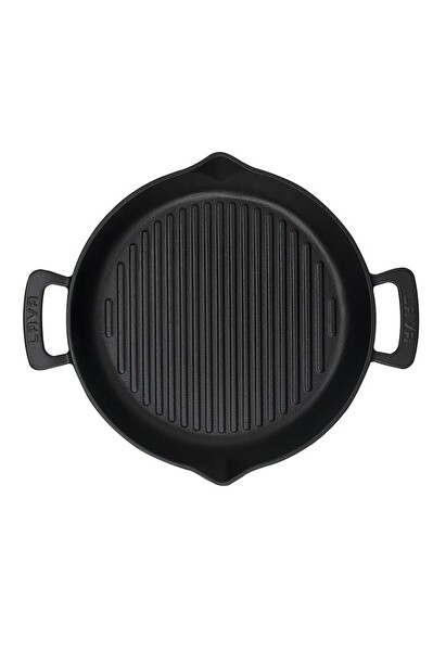 Lava 32 CM Döküm Metal Kulplu Yuvarlak Siyah Izgara Tava LV ECO GT 32