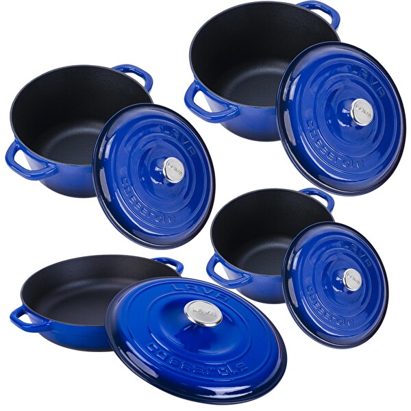 Lava 4x New Heritage Serisi Mavi Döküm Demir Tencere Seti LV S NHR 4X SET B