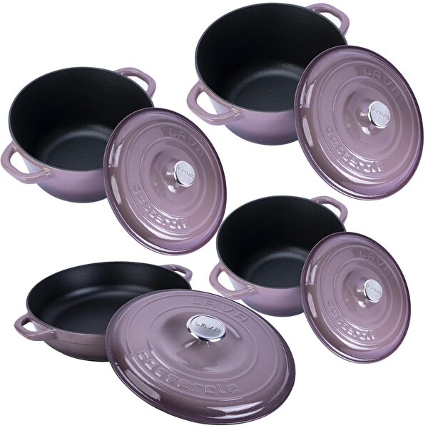 Lava 4x New Heritage Serisi Mor Döküm Demir Tencere Seti LV S NHR 4X SET P