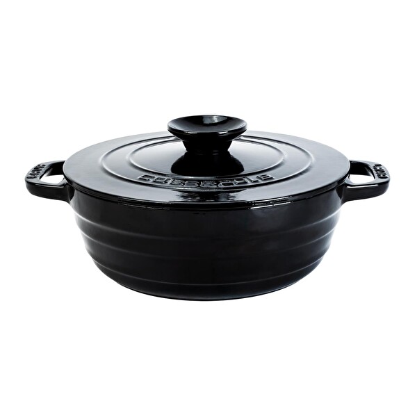 Lava Experience Serisi 28 CM Yuvarlak Döküm Demir Kapak Siyah Tencere LV Y TC6 28 YK6 BL