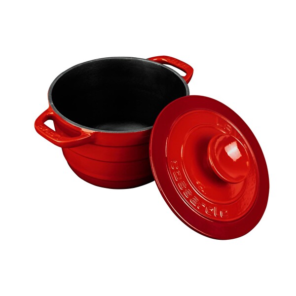 Lava Experience Serisi 23 CM Yuvarlak Döküm Demir Kapak Kırmızı Tencere LV Y TC6 23 YK6 R