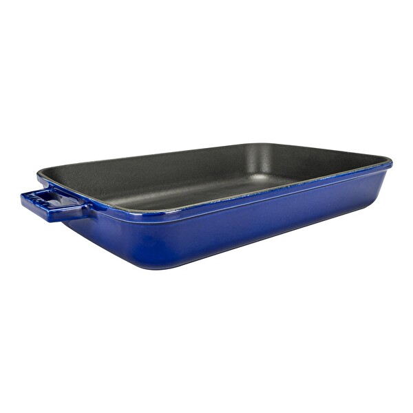 Lava Premium Serisi 26x40 CM Yekpare Çift Kulplu Döküm Dikdörtgen Majolica Mavi Rosto Ve Fırın Tepsisi LV P TP 2640 PR B