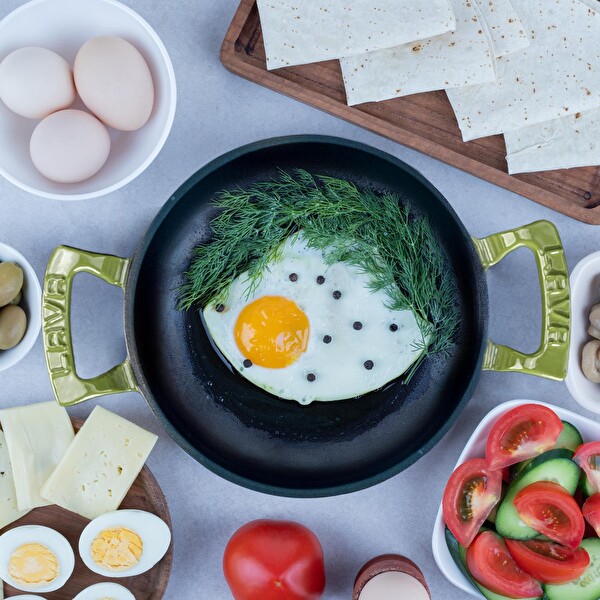 Lava 5X New Heritage Serisi Yeşil Döküm Demir Tencere Tava Seti LV S NHR 5X GT SET G