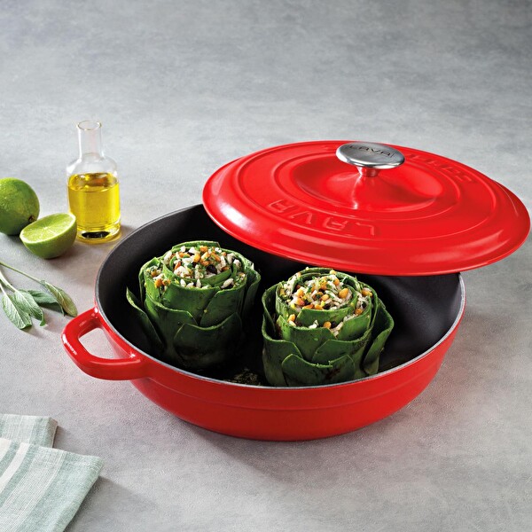 Lava 5X New Heritage Serisi Turuncu Döküm Demir Tencere & Tava Seti LV S NHR 5X GT SET O