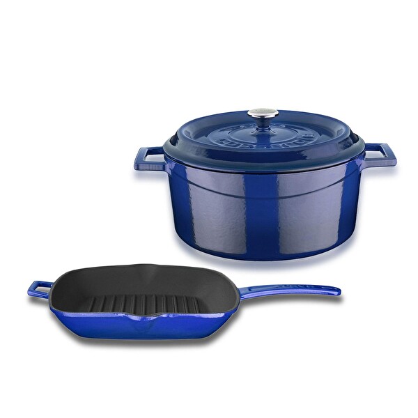 Lava Döküm Trendy 4 Parça Mavi Tencere Tava Seti LV PY TSC 2426 K2 SET B