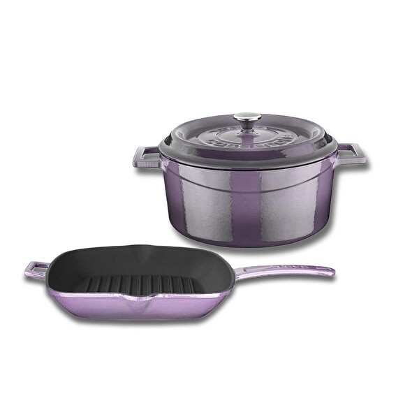 Lava Döküm Trendy 4 Parça Mor Tencere Tava Seti LV PY TSC 2426 K2 SET P