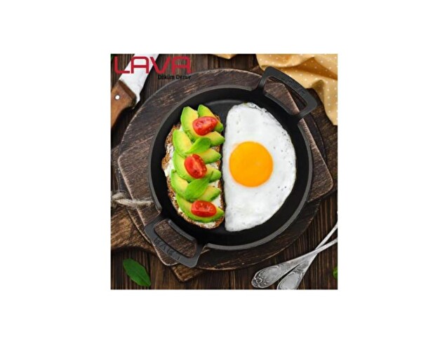 Lava Yekpare 24 CM Döküm Çift Kulplu Yuvarlak Kırmızı Sahan LV Y TV 24 SHN R