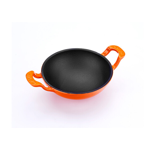 Lava Yekpare 16 CM Döküm Mini Turuncu Wok Kulplu LV WOK 16 K0 O