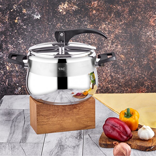 Taç Bengü Pro 8 L Siyah Düdüklü Tencere TAC-4624