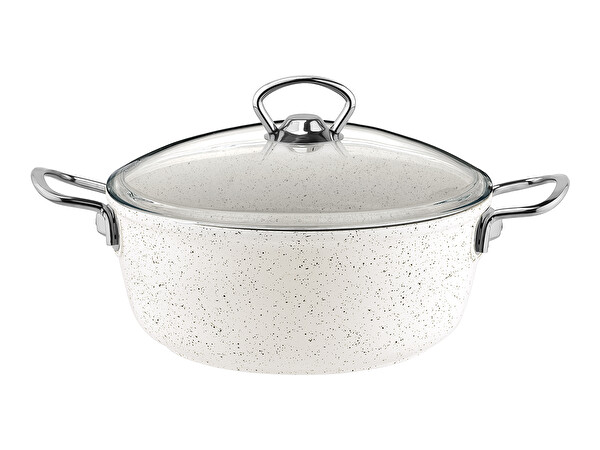 Taç Gravita Döküm 20 CM Beyaz Derin Tencere TAC-3425