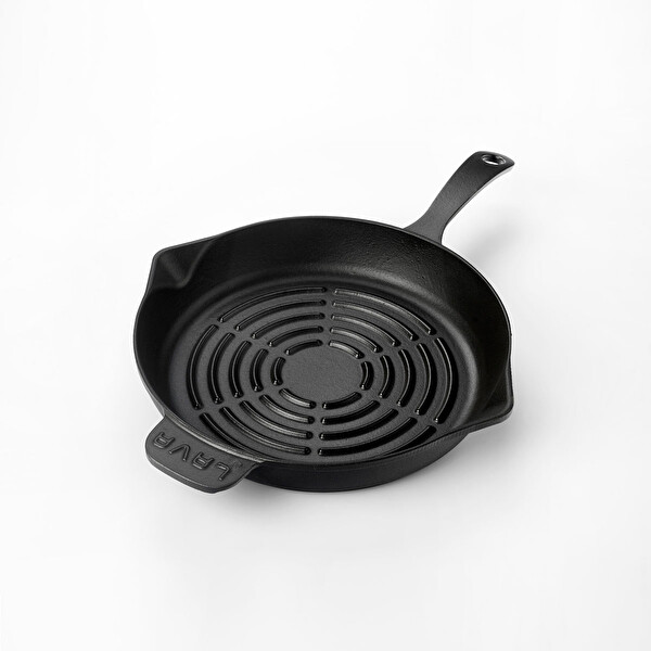 Lava Döküm Demir 28 CM Yekpare Saplı Radyal Dokulu Yuvarlak Izgara LV ECO Y GT 28 RD