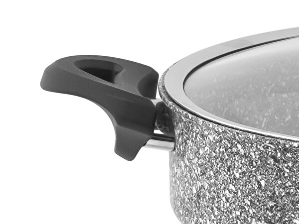 Taç Ultra 24 CM Granit Basık Gri Tencere TAC-3465