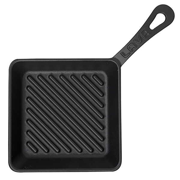 Lava Döküm Döküm Demir Yekpare Saplı Ölçü 16x16 CM Mini Kare Izgara Tava LV ECO P GT 1616