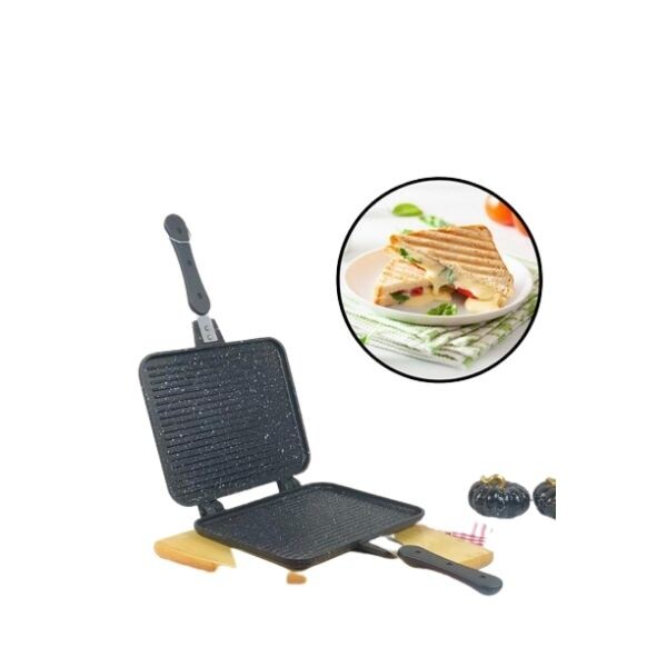 Meşeler Granit Döküm Siyah Ocak Üstü Tost Grill
