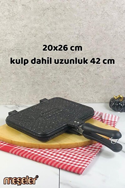 Meşeler Granit Döküm Siyah Ocak Üstü Tost Grill