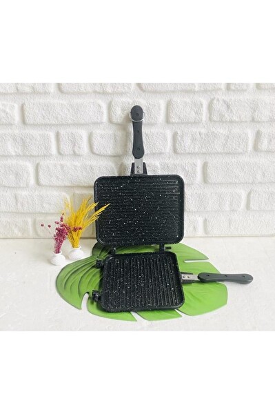 Meşeler Granit Döküm Siyah Ocak Üstü Tost Grill