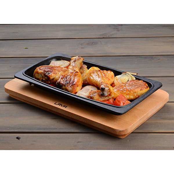 Lava Döküm 30x15 CM Dikdörtgen Servis Tabağı LV ECO ST 3015