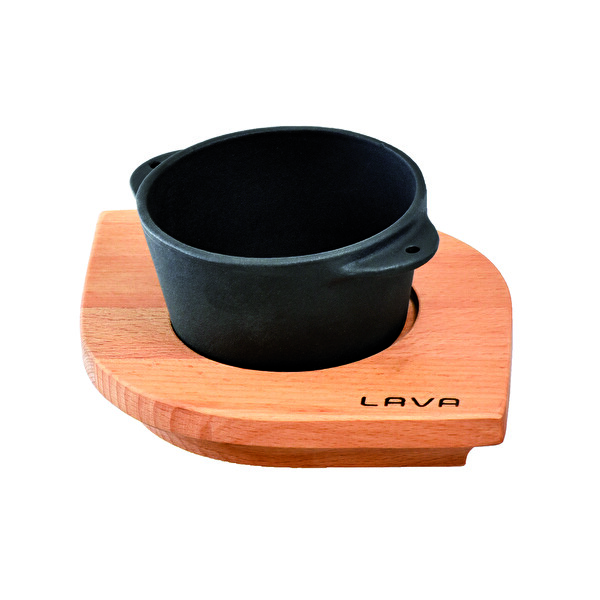 Lava Döküm Çap 8 CM Yuvarlak Sufle - Sos Kabı ve Ahşap Altlığı LV ECO SK 8 T14 K4