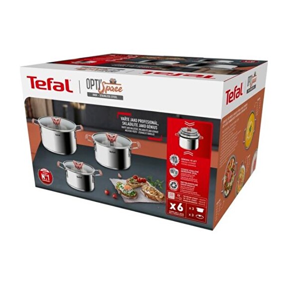 Tefal Optispace 6 Parça Çelik Tencere Seti G720S6 Fiyatı ve Özellikleri ...