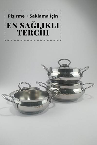 Baby Mini Küre Sağlıklı Çelik Tencere Seti 1002316.0011