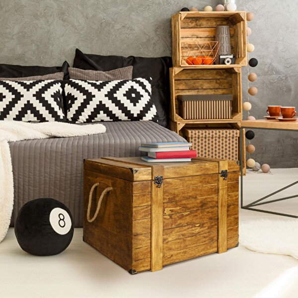 Lava Döküm Naturel Ahşap Sandık Hediyeli Kırmızı Çeyiz Seti LV S ET CYZ R