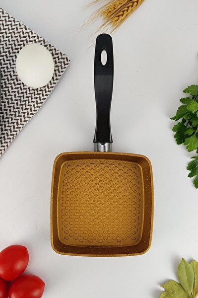 DigitHome Alüminyum Döküm Mini Kare Sarı Tava MNB05531