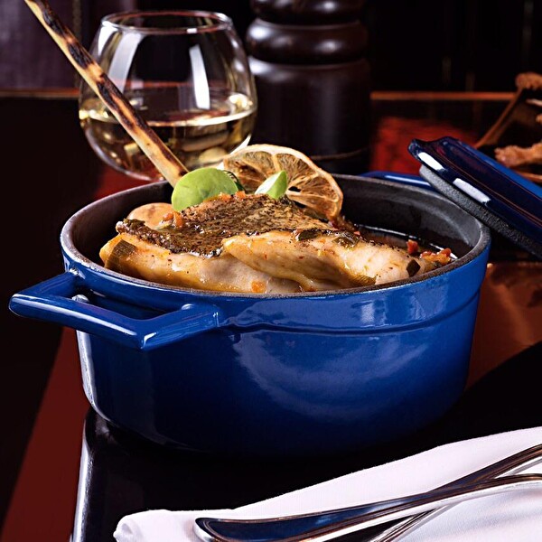 Lava Trendy Serisi 5X Döküm Demir Tencere-Tava Mavi Çeyiz Seti LV S ET K39 B