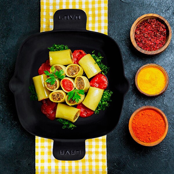 Lava Trendy Serisi 5X Döküm Demir Tencere-Tava Kırmızı Çeyiz Seti LV S ET K39 R