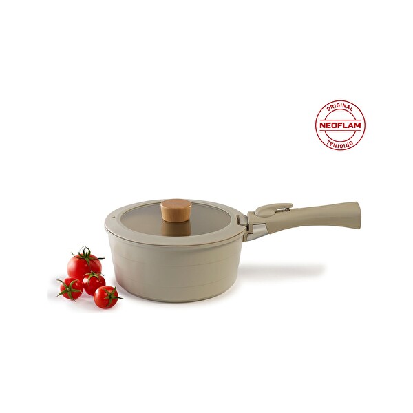 Neoflam Midas 6 Parça Ayrılabilen Saplı İç İçe Geçebilen Bej Tencere-Tava Seti 04.157.33.12