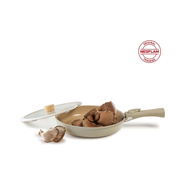 Neoflam Midas 6 Parça Ayrılabilen Saplı İç İçe Geçebilen Bej Tencere-Tava Seti 04.157.33.12