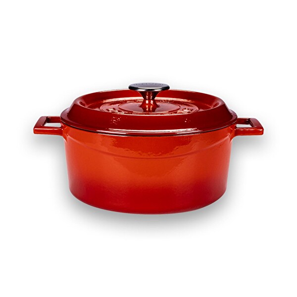 Lava Trendy Serisi 6X Döküm Demir Tencere-Tava Kırmızı Çeyiz Seti LV S ET K41 R