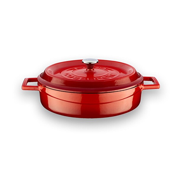 Lava Trendy Serisi 6X Döküm Demir Tencere-Tava Kırmızı Çeyiz Seti LV S ET K41 R