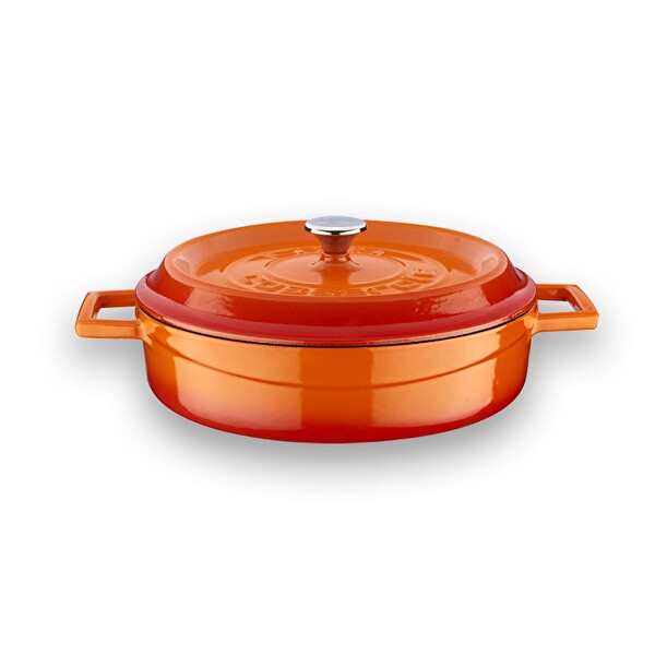 Lava Trendy Serisi 6X Döküm Demir Tencere-Tava Turuncu Çeyiz Seti LV S ET K41 G