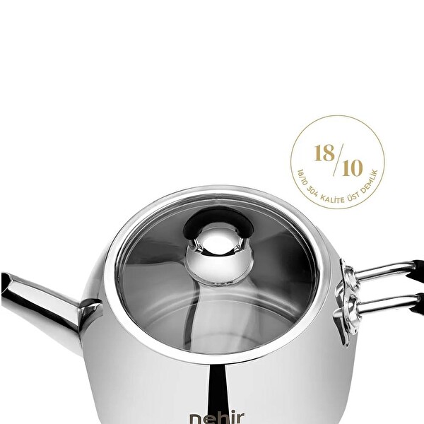 Nehir 29006 Maxi Modern Çelik Çaydanlık Takımı