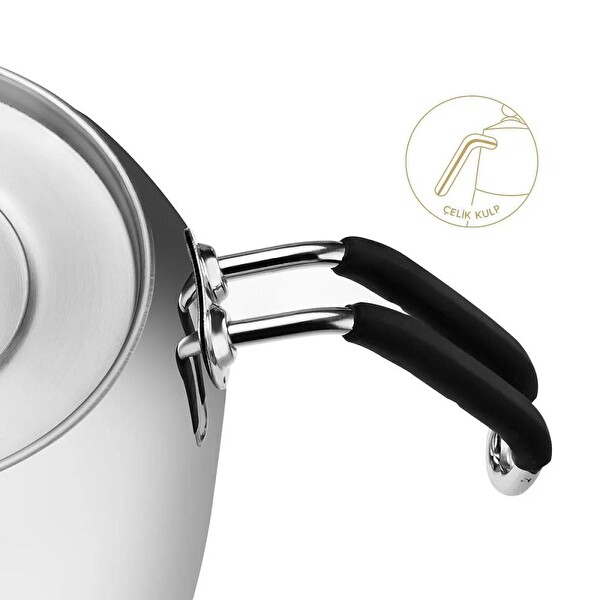 Nehir 29006 Maxi Modern Çelik Çaydanlık Takımı