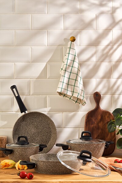 Emsan Myra 7 Parça Gri Tencere Seti