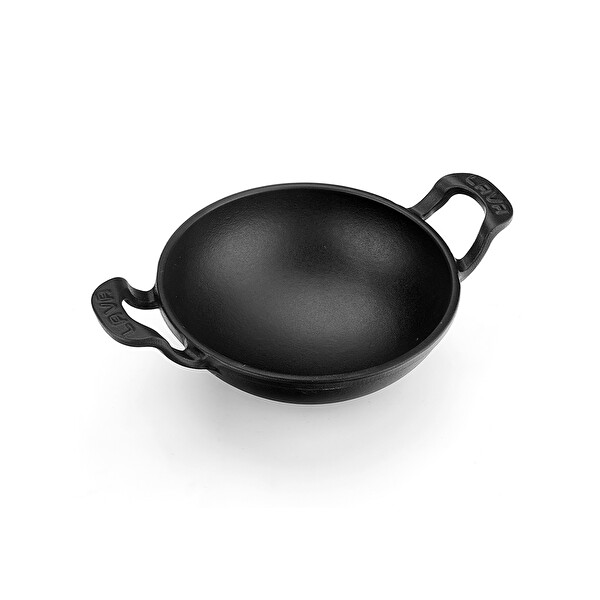 Lava 16 CM Döküm Yekpare Kulplu Siyah Mini Wok LV WOK 16 K0 BL
