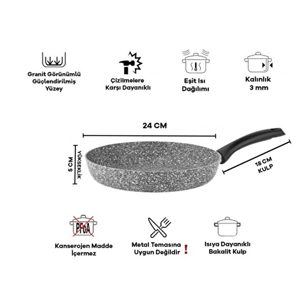 Taç 24 CM Ultra Granit Tava TAC-3469