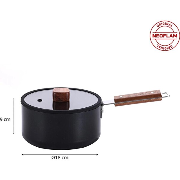 Neoflam Bien Alüminyum Döküm 18 CM Siyah Sos Tenceresi