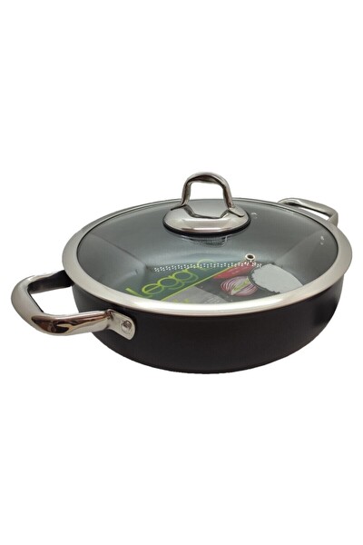 Leggno Master 28 CM Titanium Si̇yah Sığ Tencere MST2828ST28BK