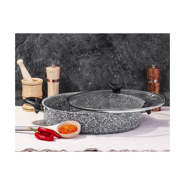 Taç 26 CM Ultra Granit Basık Tencere TAC-3403