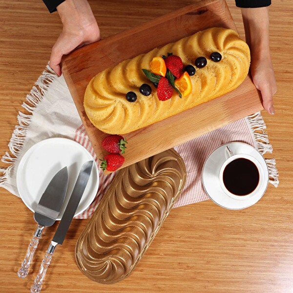 Serenk Fun Cooking Baton 34 CM Alüminyum Döküm Granit Kaplama Sarı Kek Kalıbı