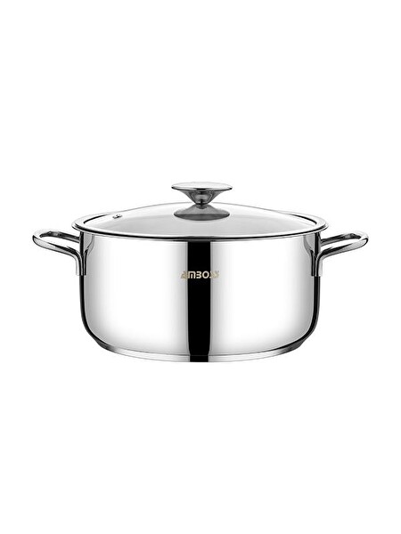 Amboss Cool 8 Parça Cam Kapaklı İndüksiyon Tabanlı Paslanmaz Çelik Tencere Seti