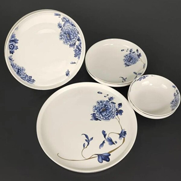 Roy King Blue Blanch 12 Kişilik 60 Parça Bone China Porselen Yemek Takımı DSN 042