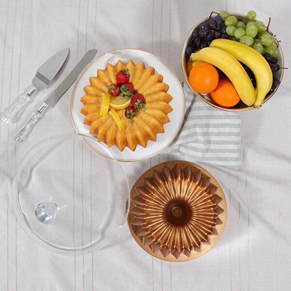 Serenk Fun Cooking Yıldız 26 CM Alüminyum Döküm Granit Kaplama Sarı Kek Kalıbı