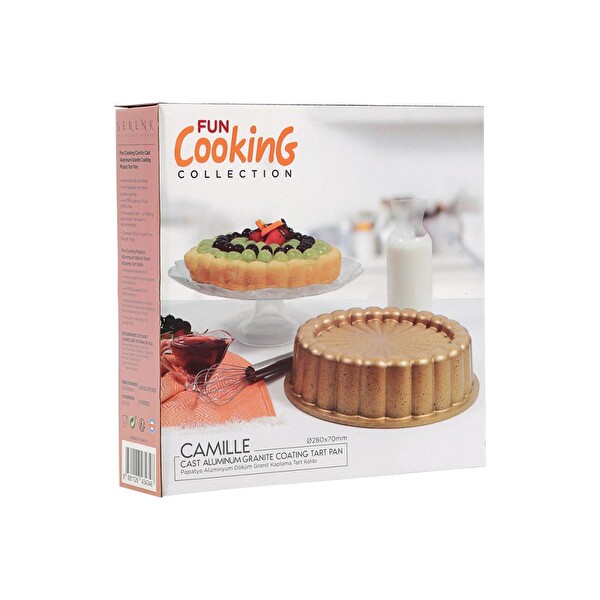 Serenk Fun Cooking Papatya 28 CM Alüminyum Döküm Granit Kaplama Sarı Tart Kalıbı