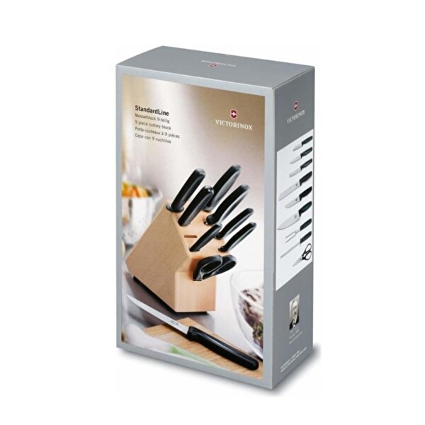 Victorinox Swiss Classic 9 Parça Ahşap Korumalı Blok Bıçak Seti VT 6.7193.9