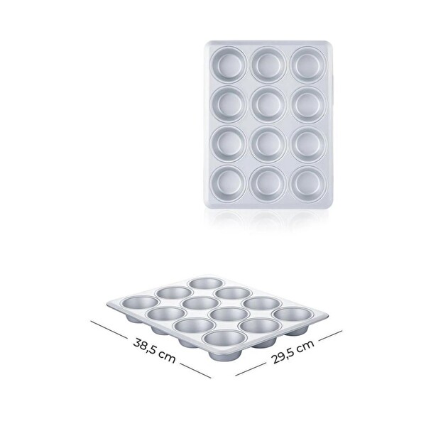 Acar Alüminyum 38.5 CM Dikdörtgen Muffin Kek Kalıbı MOON-05774