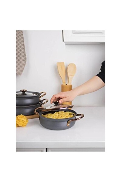 OMS Bakraç 6 Parça Granit Siyah Sahan Seti 152.3724